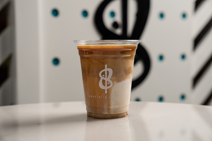 cold flat white W/Almond milk ETHIOPIA